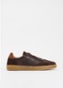 Theos sneaker van leer met details van suède - Donkerbruin