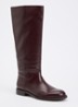 Tova laars van leer met logo - Aubergine