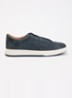 Troys sneaker van leer - Staalblauw