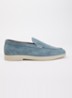 Wide Fit Boltman slip-on van suède - Lichtblauw