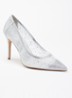 Wide Fit Brightest pump met strass - Zilver
