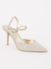 Wide Fit Channel slingback met strass - Witgoud