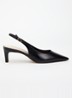 Wide Fit Connection slingback van leer - Zwart