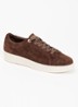 Wide Fit Egent sneaker van leer met quilt patroon - Donkerbruin