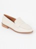 Wide Fit Ginelli loafer van leer - Creme