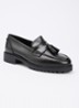 Wide Fit Gracelyn loafer van leer - Zwart