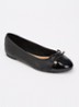 Wide Fit Hallo ballerina met strikdetail - Diepzwart