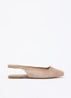 Wide Fit Hanna slingback van suède - Beige