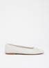 Wide Fit Heat ballerina van leer - Gebroken wit