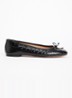 Wide Fit Helenne ballerina met gestrikt detail - Zwart