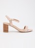 Wide Fit Jaycie sandalette van leer - Oudroze