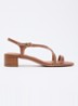 Wide Fit Jordin sandalette van leer - Bruin