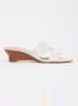 Wide Fit Kacie sleehak van leer - Wit