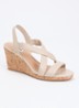 Wide Fit Kamies sleehak van leer - Creme