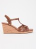 Wide Fit Karly sandalette van leer - Bruin