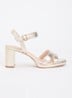 Wide Fit Manifesting sandalette van suède - Goud