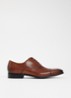 Wide Fit Solver veterschoen van leer met lakfinish - Oranjebruin