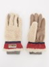 Handschoenen van teddy met logo en touchscreen functie - Beige