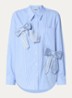 Blouse met strikdetail en borstzak - Blauw