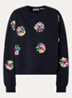 Itro sweater met pailletten en strass - Donkerblauw