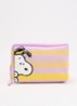 Jinche etui met streepdessin en borduring - Lila