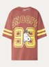 Joopio T-shirt met front- en backprint - Roodbruin