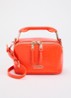 Jussi Mini handtas van leer met studs en afneembare schouderriem - Orange