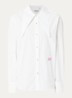 Kacao blouse met streepprint en logo - Wit