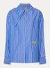 Kacao blouse met streepprint en logo - Blauw