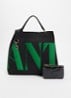Karoll shopper met logoborduring en afneembare schouderriem - Zwart
