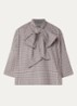 Kefir blouse met streepprint en sjaalkraag - Grijs