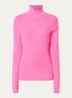 Kelmuse2 ribgebreide coltrui in wolblend - Neonroze
