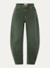 Kokos mid waist cropped balloon fit jeans met gekleurde wassing - Grijsmele