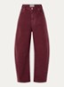 Kokos mid waist cropped balloon fit jeans met gekleurde wassing - Bordeauxrood