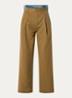 Krisp high waist wide fit broek met details van denim en steekzakken - Bruin