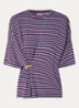 Kriss top met knoopdetail en streepprint - Bordeauxrood