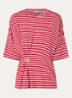 Kriss top met knoopdetail en streepprint - Oudroze