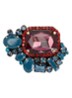 Kube broche met kristal - Violet
