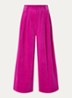 Mid waist wide fit broek van corduroy met paspelzakken - Fuchsia
