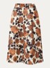 Midi A-lijn rok met steekzakken en bloemenprint - Beige