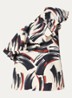 One shoulder top met volant - Donkerblauw