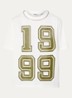 T-shirt met print en strass - Wit