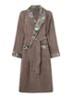 Fleur badjas met contrastvoering en bloemenprint - Taupe