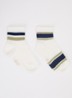 Ringel sokken in katoenblend 2-pack - Wit