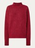 Fijngebreide trui in alpaca wolblend met opstaande kraag - Rood