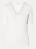 Noos T-shirt met V-hals - Vanillegeel