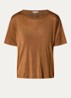 T-shirt met glanzende finish - Camel