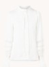 Boho blouse met ruches en broderie - Gebroken wit