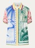 Copacabana mini jurk van linnen met print - Lichtgeel