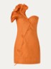 Miranda maxi jurk in linnenblend met print - Orange